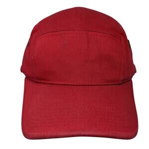 K&B Ethos 5 Panel Cap Red One Size Adjustable Breathable Blank Cotton